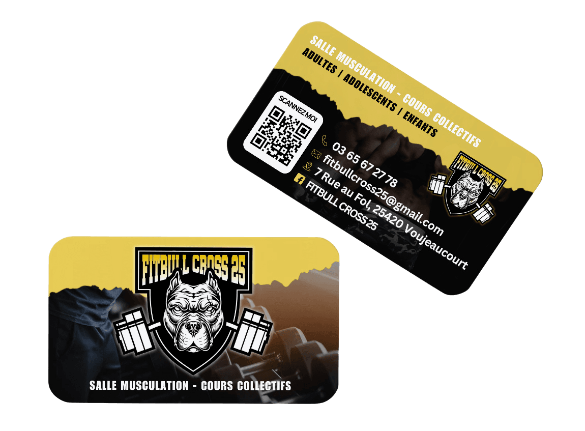 Exemple de cartes de visite créées par DT Media