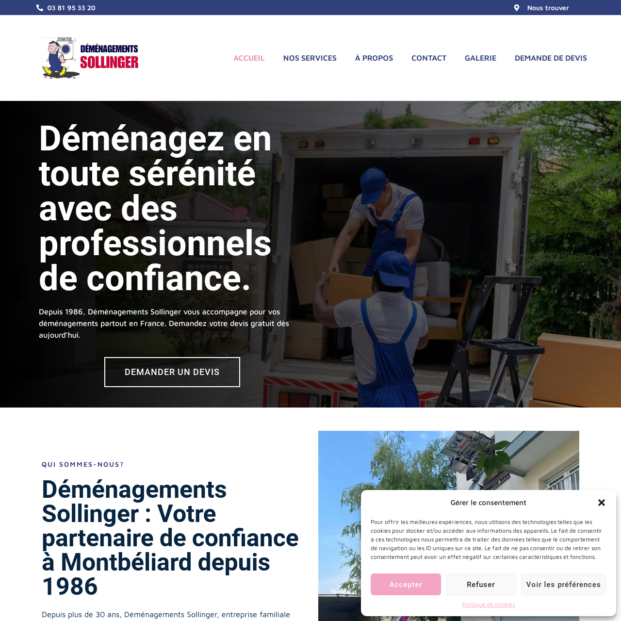 Déménagements Sollinger Etupes Site DT Media Agence Développement Web